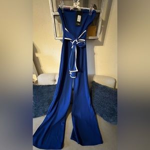 Women’s Blue Tube Jumpsuit; Size: Medium